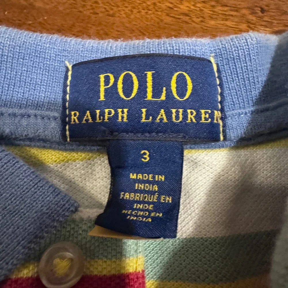 Polo Ralph Lauren Toddler Boys Sz 3 Big Pony & Striped Polo Shirt Bundle Preppy
